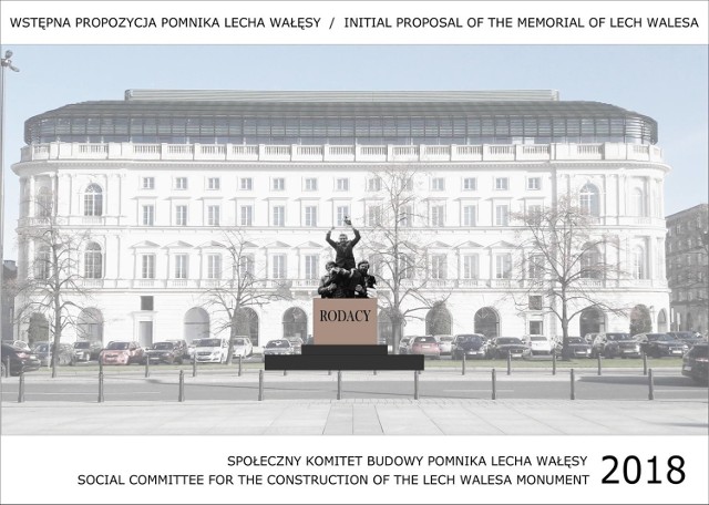 Wizualizacja pomnika Lecha Wałęsy w Warszawie