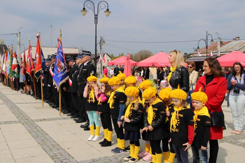 Uroczyste obchody Konstytucji 3 Maja w Wodzisławiu. W...