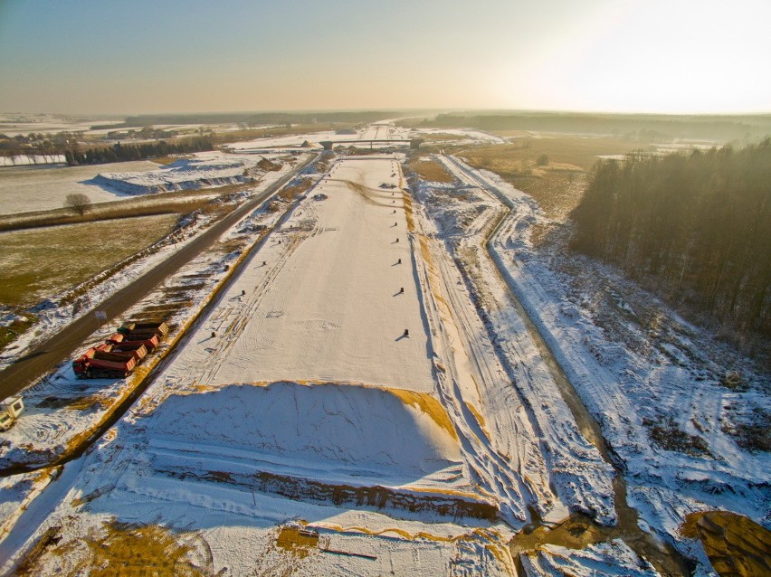 Budowa jednego z odcinków autostrady A1