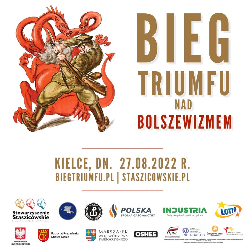 Bieg Triumfu nad Bolszewizmem odbędzie się 27 sierpnia w Kielcach. Organizatorem jest Stowarzyszenie Staszicowskie 