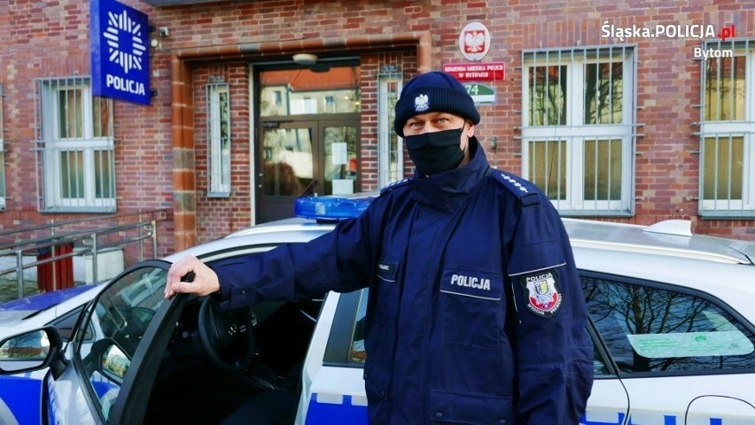 Bytomski policjant jadąc na służbę był świadkiem wypadku...