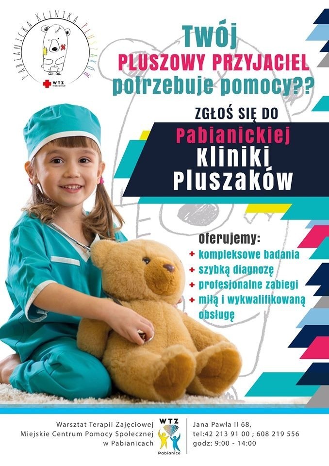 Klinika pluszaków w Pabianicach teraz otwarta dla każdego mieszkańca