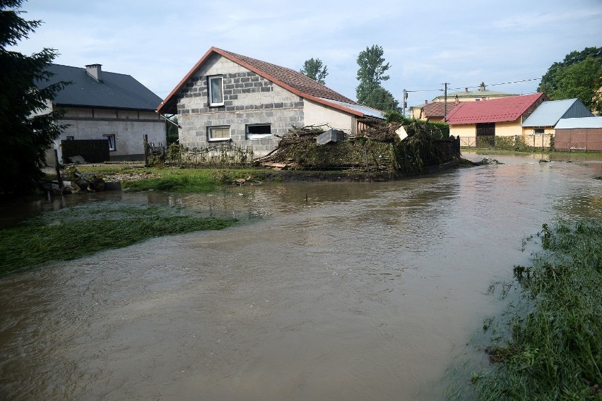Krajobraz po powodzi w Trzcinicy.