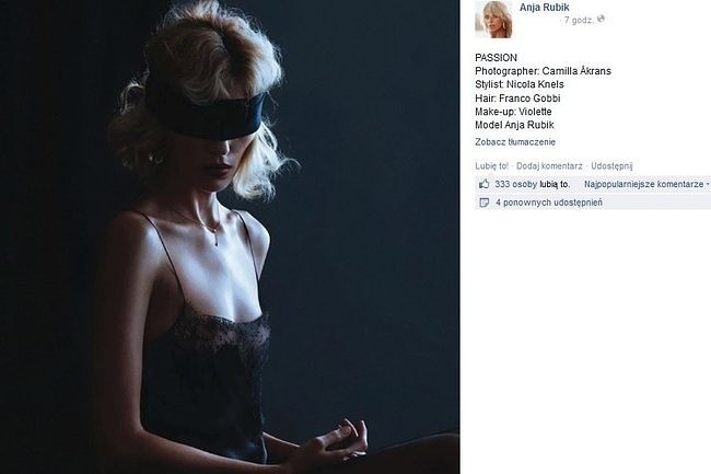 Anja Rubik w niemieckim "Vogue" (fot. screen z Facebook.com)