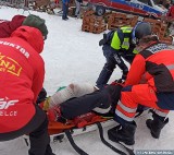 Akcja ratunkowa na stoku narciarskim Telegraf w Kielcach. Mieszkaniec Warszawy z poważnym złamaniem