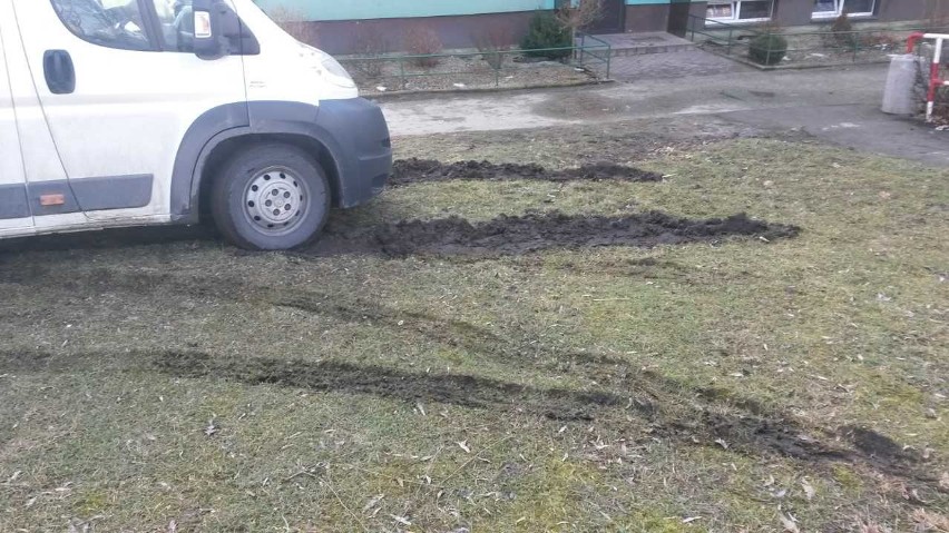 Wysokie kary dla kierowców w Starachowicach za niszczenie trawników!
