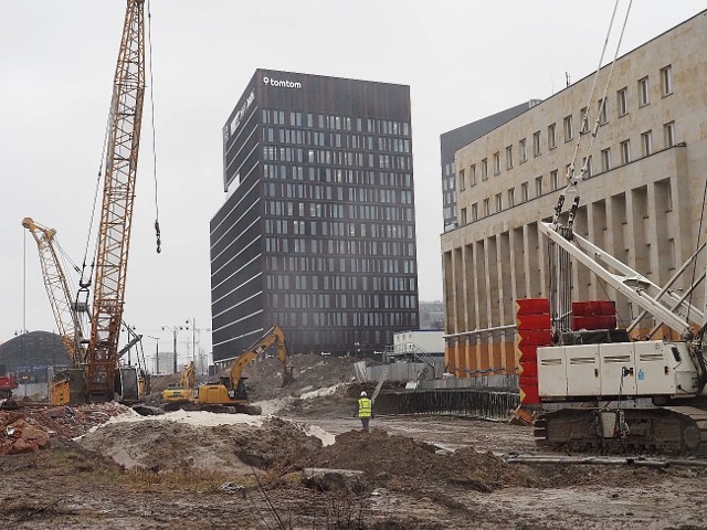 Tak wygląda plac budowy wylotu tunelu w miejscu dawnego hotelu Centrum