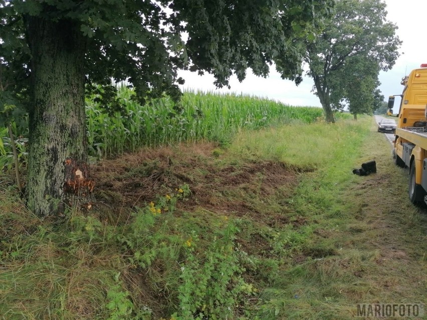 Wypadek w miejscowości Szadurczyce. Samochód osobowy uderzył w drzewo 