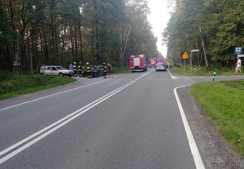 Wypadek na krajowej 45 pod Krapkowicami. Samochód osobowy zderzył się z motocyklem