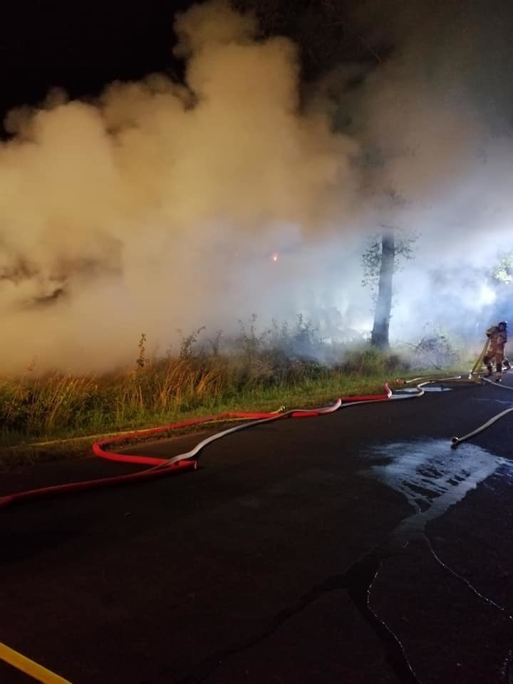 Pożar stogu w Gminie Świedziebnia