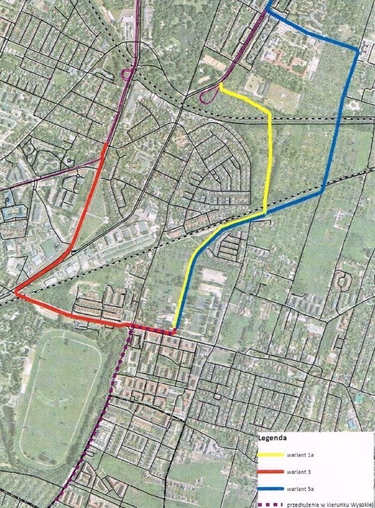 Warianty przebiegu trasy tramwajowej na Ołtaszyn