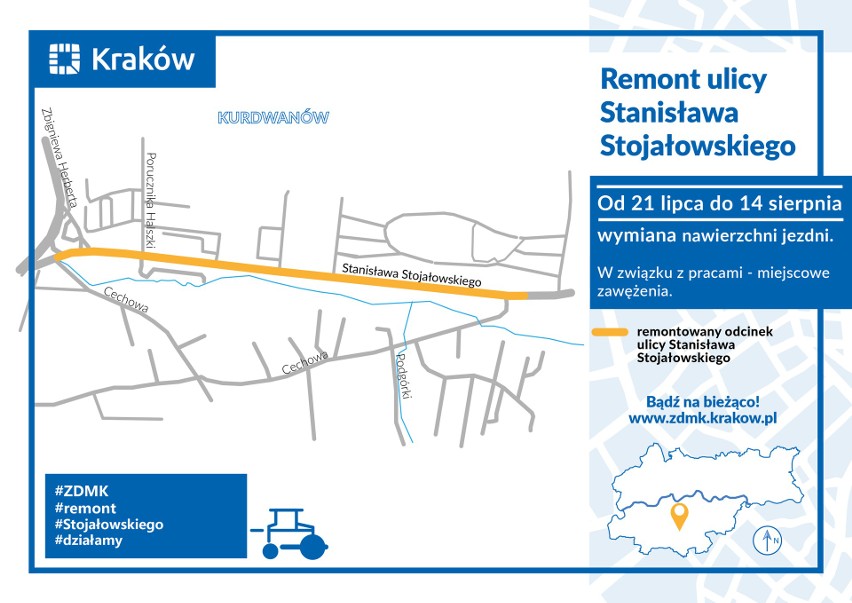 Trwa remont ważnej ulicy na południu Krakowa. Będą kolejne utrudnienia!