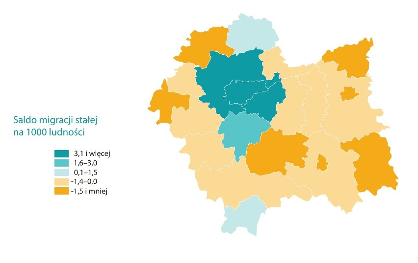 ...Na tej mapie wyraźnie widać, jak Kraków z okolicą...