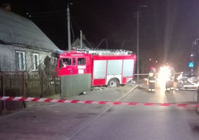 Hajnówka. Wypadek straży pożarnej na Warszawskiej (zdjęcia)