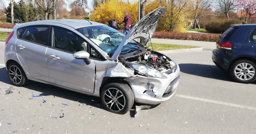 Kolizja na ulicy Małcużyńskiego w Słupsku