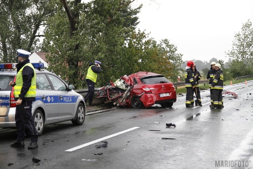 Śmiertelny wypadek pod Opolem. Zginęła 63-letnia mieszkanka w Wielunia. Wjechała pod ciężarówkę [ZDJĘCIA]