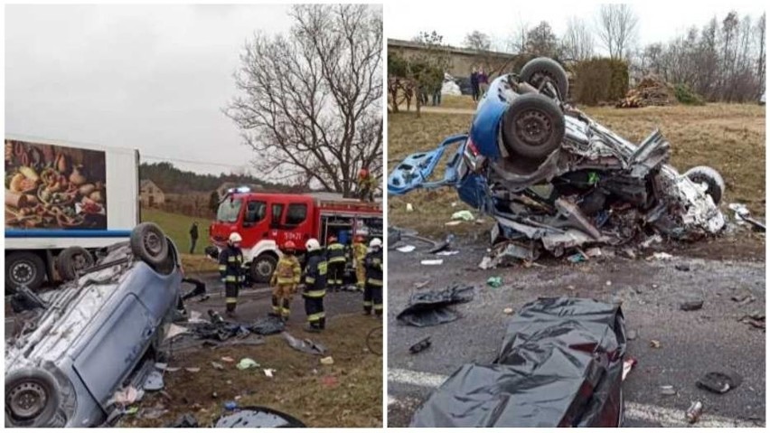 Zderzenie auta osobowego i ciężarówki w powiecie rypińskim. Jedna osoba nie żyje