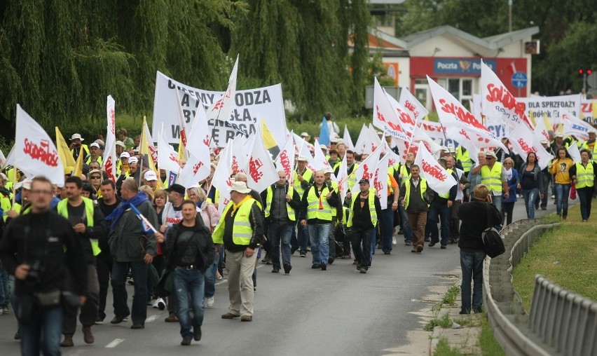 Protest pracowników Energi 27 czerwca 2013 w Gdańsku [ZDJĘCIA, FILM, MAPA]