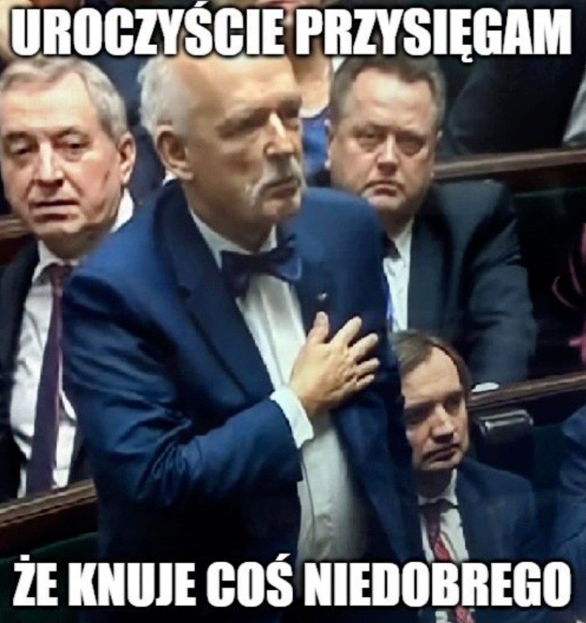 Janusz Korwin-Mikke drzemie w Sejmie MEMY "Nie śpię, tylko oczy zamykam". Internauci komentują posiedzenie Sejmu [15. 11. 2019 r.]