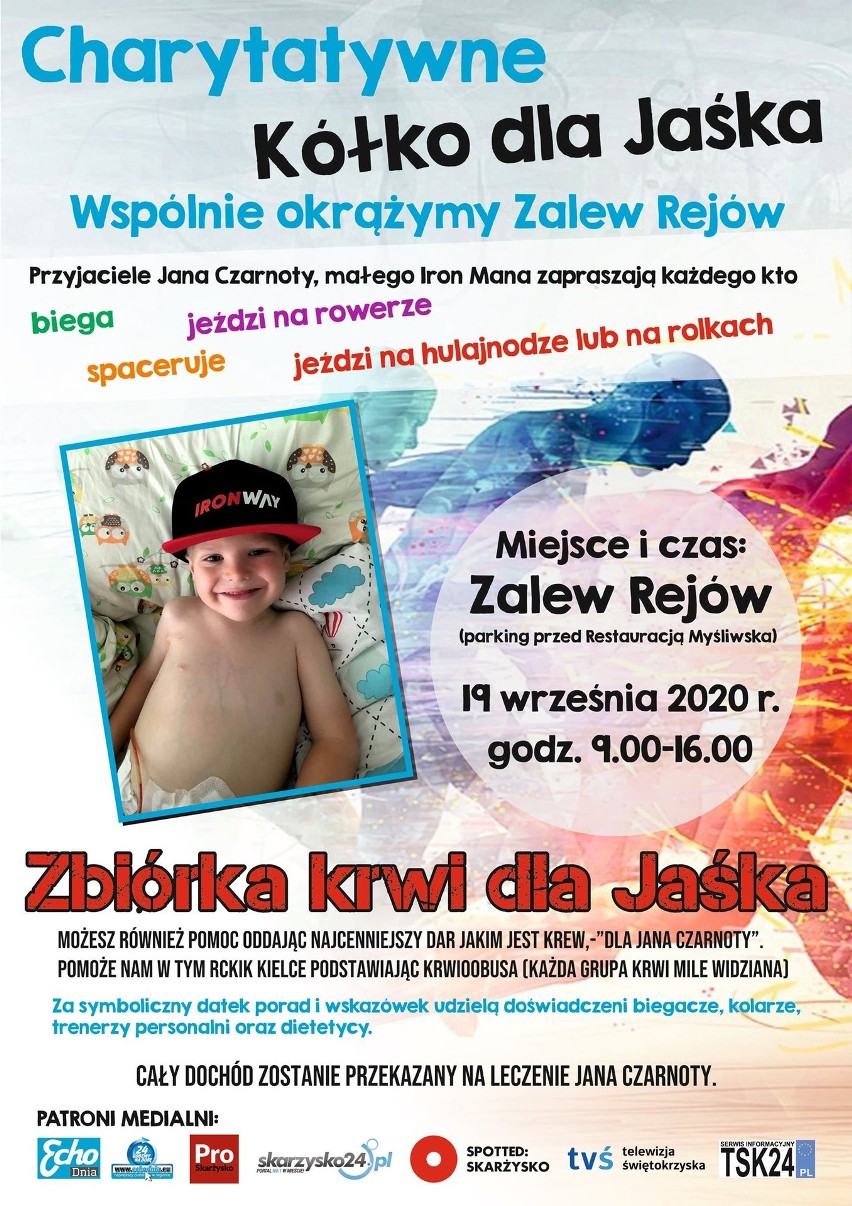 Wokół Rejowa w Skarżysku-Kamiennej dla Jasia Czarnoty - zapowiada się imponująca impreza charytatywna dla chorego chłopca