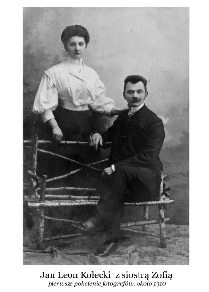 Jan Leon Kołecki z siostrą Zofią