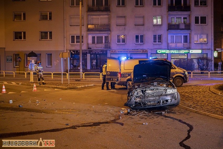 Finał pościgu samochodowego w Kluczborku.