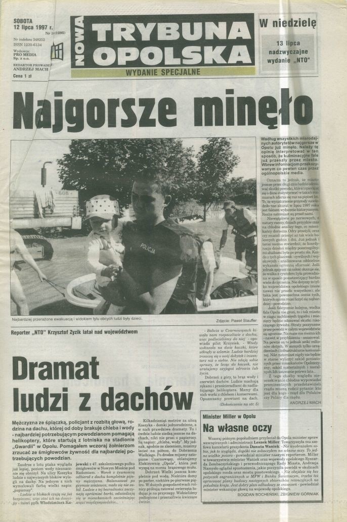 12 lipca 1997 roku pierwsza strona informowała Opolan, że...
