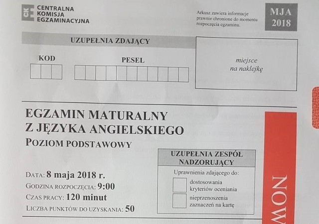 Matura 2018 - język angielski. Arkusze, poziom podstawowy.