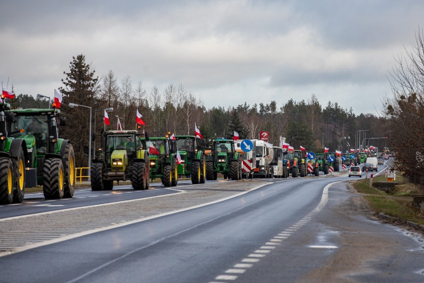 Protesty rolników 20 lutego w Kujawsko-Pomorskiem.