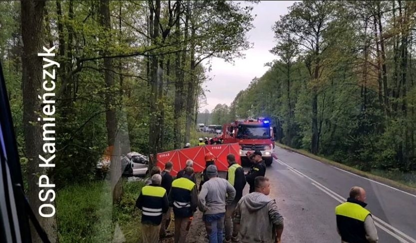 Łochów - Wyszków: Wypadek na DK62 w miejscowości Kamieńczyk, pow. wyszkowski. Tragiczny wypadek busa pod Wyszkowem