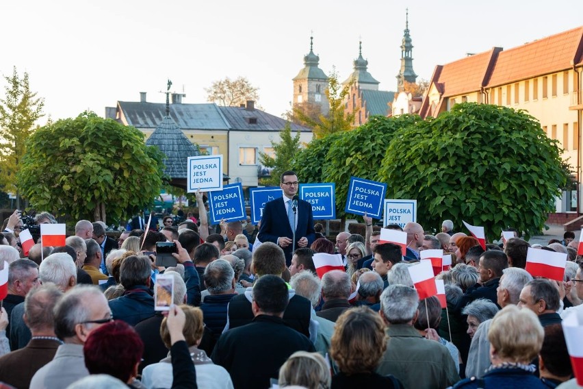 Premier Mateusz Morawiecki przemawiał w Opatowie. Padły słowa na temat obwodnicy [WIDEO, zdjęcia]