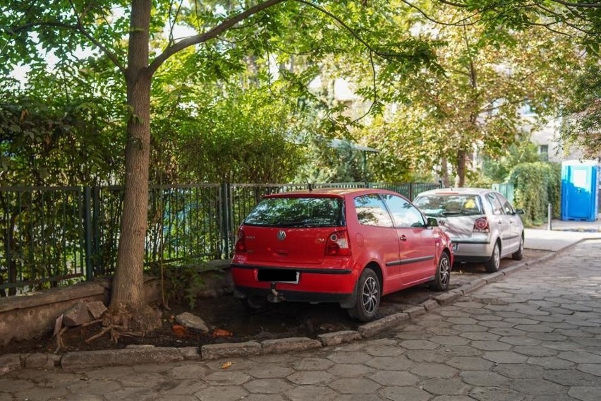 - Dość dewastowania przestrzeni i zieleni przez parkujących...