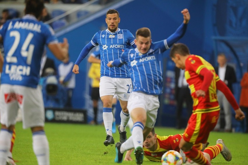 Lech Poznań - Jagiellonia Białystok 1:1. Tylko punkt Jagi w wyjazdowym starciu z Kolejorzem [ZDJĘCIA]