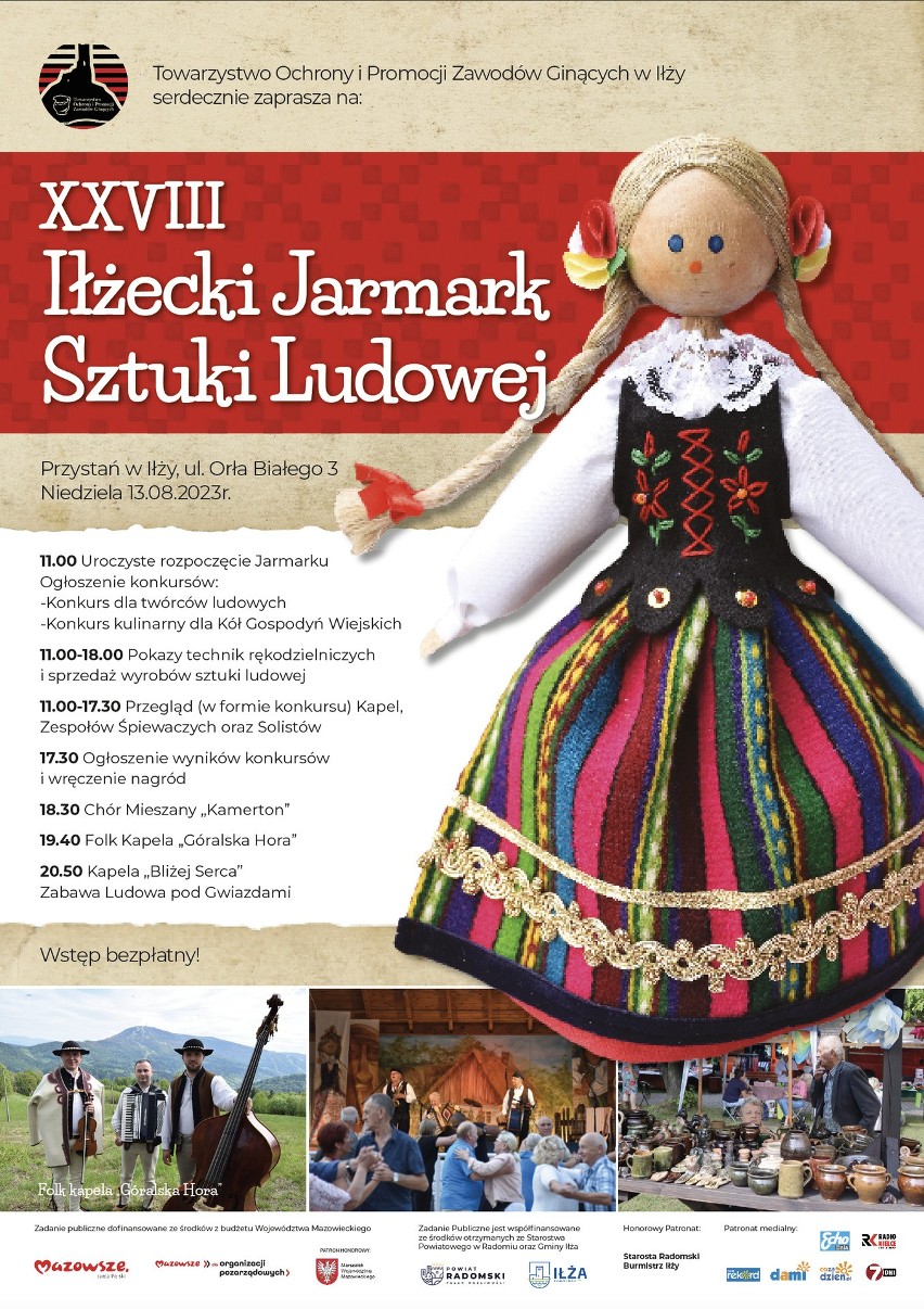 XXVIII Iłżecki Jarmark Sztuki Ludowej odbędzie się 13 sierpnia. Będą konkursy, pokazy rękodzieła i koncerty