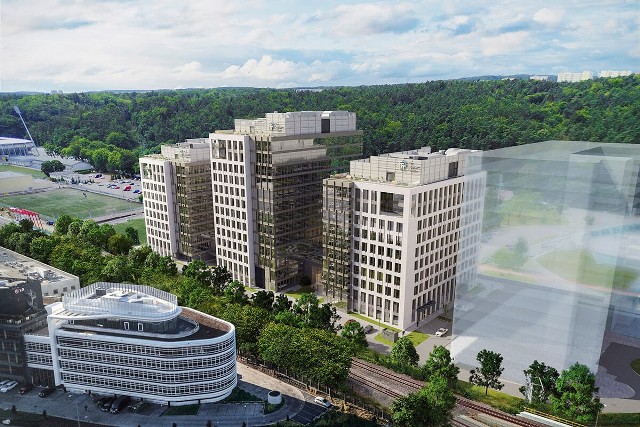 Tak już w połowie 2021 roku wyglądać ma biurowiec 3T Office Park w Gdyni.