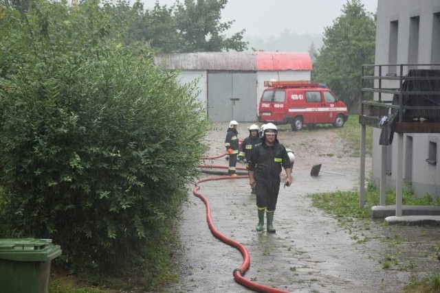 Ulewa w Miastku spowodowała powódź- 18.07.2018