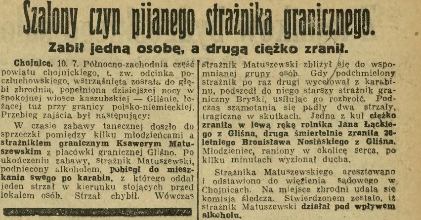 Artykuł z Dziennika Bydgoskiego po zdarzeniu