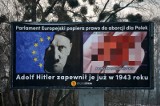 Szokujący baner na trasie Opole-Dąbrowa. Płód po aborcji, Adolf Hitler i flaga UE. Posłowie KO zawiadomili organy ścigania
