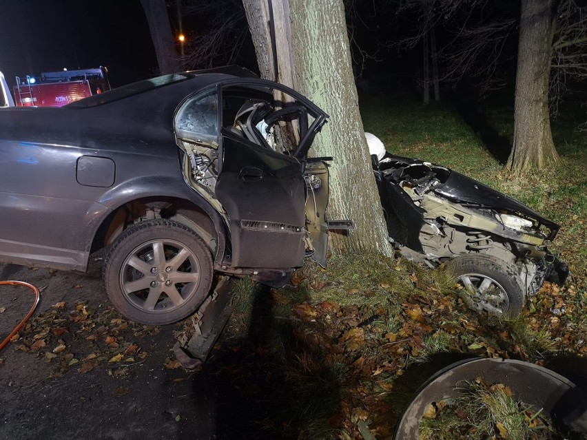 Straszny wypadek pod Bolesławcem. 19-latek nie miał szans w zderzeniu z drzewem [ZDJĘCIA]