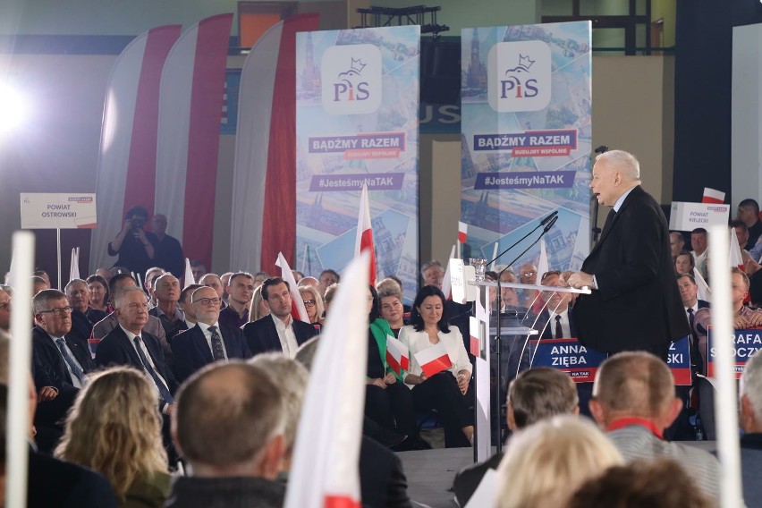 Konwencja Prawa i Sprawiedliwości w Przysusze z prezesem partii Jarosławem Kaczyńskim 