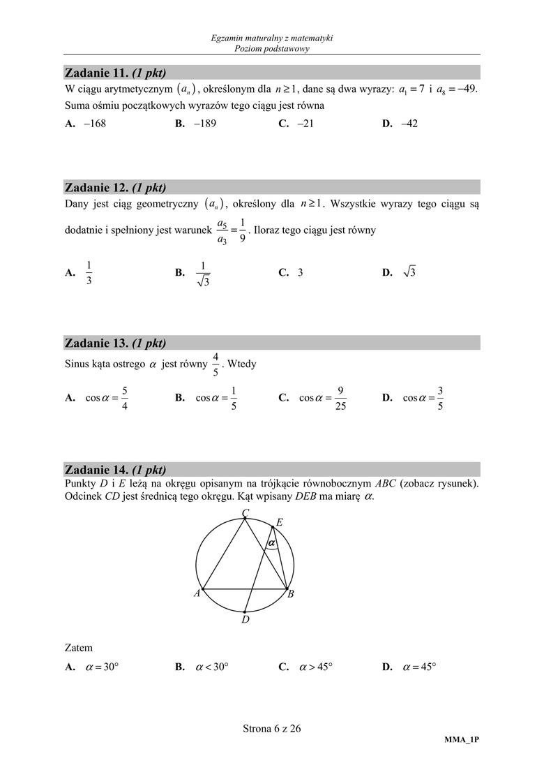 Matura MATEMATYKA [ARKUSZE CKE, ODPOWIEDZI]. Co było na...