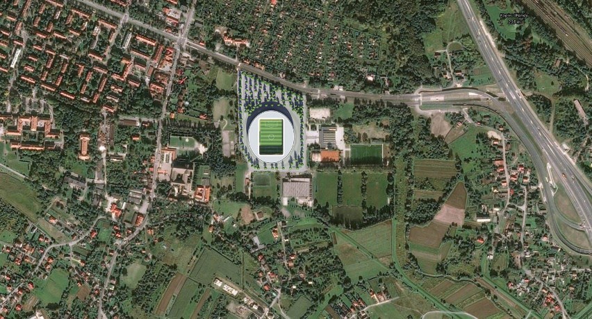 Projekt stadionu Hutnika Kraków