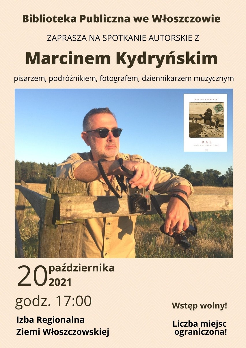 Spotkanie autorskie z Marcinem Kydryńskim w bibliotece we Włoszczowie w środę, 20 października