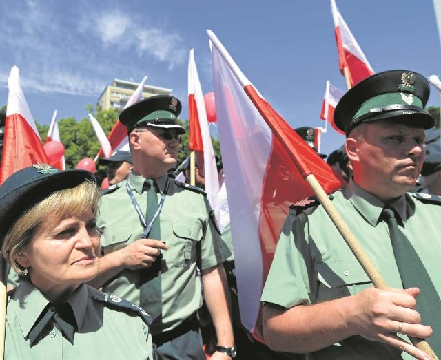 Wczorajszy protest celników w Warszawie