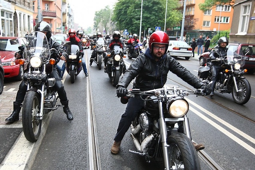 Parada motocyklistów w Szczecinie