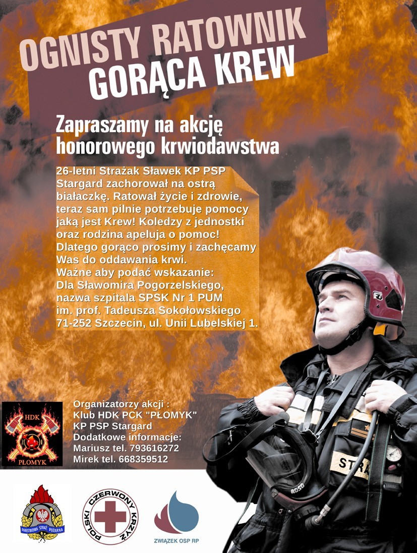 PSP w Wieliczce apeluje o pomoc dla ciężko chorego strażaka