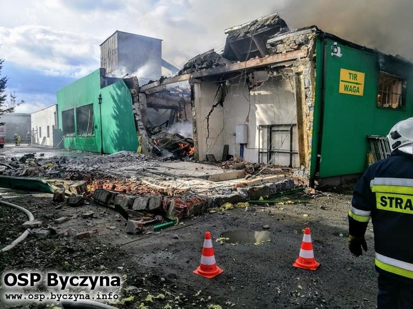 Pożar hali magazynowej w Kluczborku.