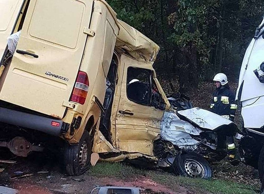 Wypadek w Janowie. W zderzeniu busa z ciężarówką zginęły dwie osoby. To mieszkańcy Lublina