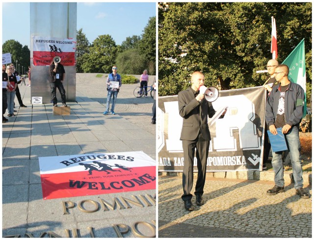 Dziś w Szczecinie odbyły się dwie manifestacje w sprawie uchodźców.