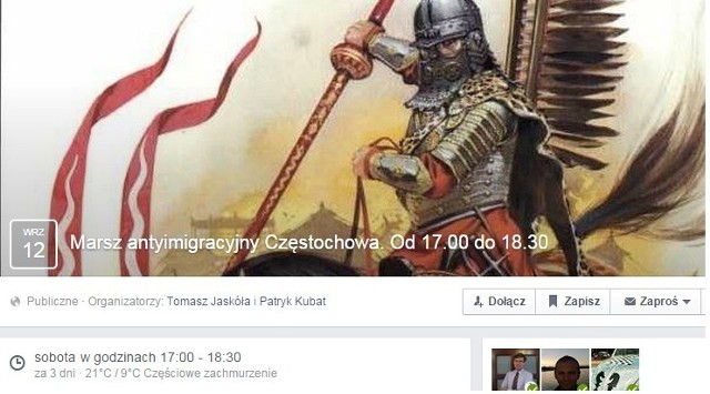 Marsz antyimigracyjny w Częstochowie - wydarzenie na Facebooku